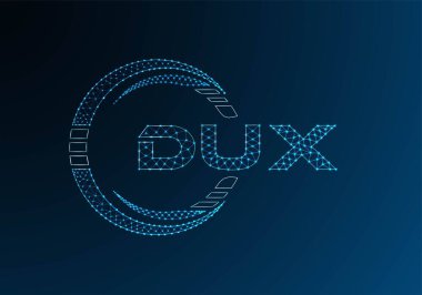DUX düşük poli harfli logo vektör tasarımı. DUX düşük poli logo tasarımı. 