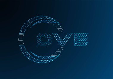 DVE düşük poli harfli logo vektör tasarımı. DVE düşük poli logo tasarımı. 