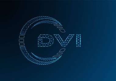 DVI düşük poli harfli logo vektör tasarımı. DVI düşük poli logo tasarımı. 