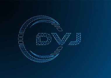DVJ düşük poli harfli logo vektör tasarımı. DVJ düşük poli logo tasarımı. 