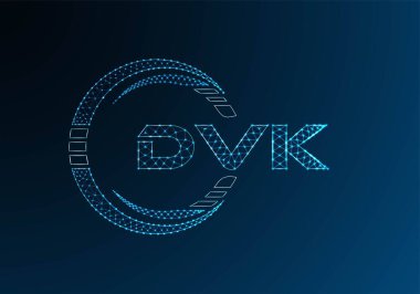DVK düşük poli harfli logo vektör tasarımı. DVK düşük poli logo tasarımı. 