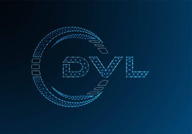DVL düşük poli harfli logo vektör tasarımı. DVL düşük poli logo tasarımı. 