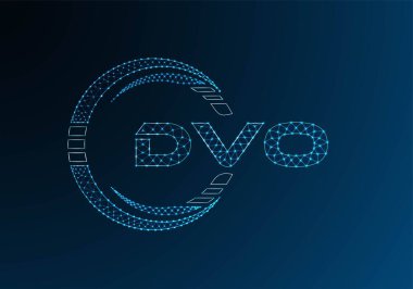 DVO düşük poli harfli logo vektör tasarımı. DVO düşük poli logo tasarımı. 