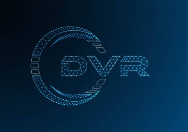 DVR düşük poli harfli logo vektör tasarımı. DVR düşük poli logo tasarımı. 