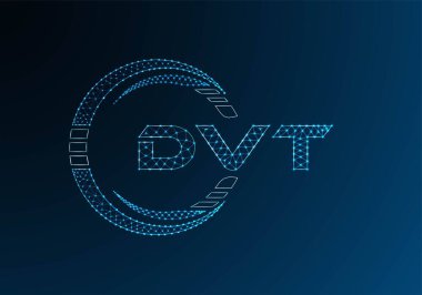 DVT düşük poli harfli logo vektör tasarımı. DVT düşük poli logo tasarımı. 