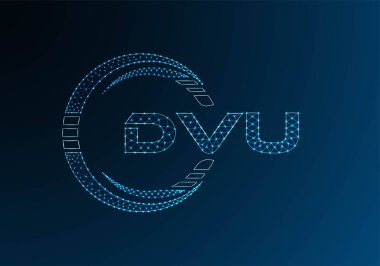 DVU düşük poli harfli logo vektör tasarımı. DVU düşük poli logo tasarımı. 