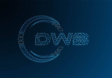 DWB düşük poli harfli logo vektör tasarımı. DWB düşük poli logo tasarımı. 