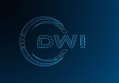 DWI düşük poli harfli logo vektör tasarımı. DWI düşük poli logo tasarımı. 