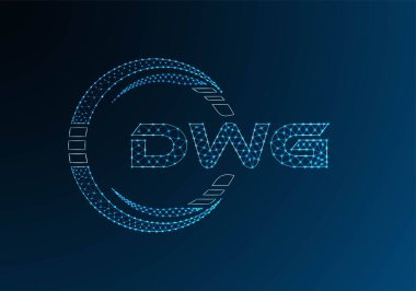 DWG düşük poli harfli logo vektör tasarımı. DWG düşük poli logo tasarımı. 