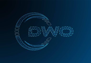 DWO düşük poli harfli logo vektör tasarımı. DWO düşük poli logo tasarımı. 