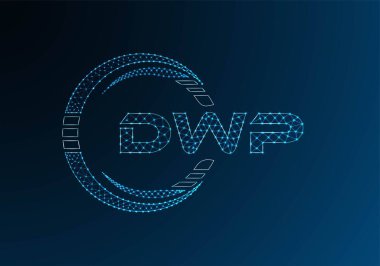 DWP düşük poli harfli logo vektör tasarımı. DWP düşük poli logo tasarımı. 