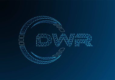 DWR düşük poli harfli logo vektör tasarımı. DWR düşük poli logo tasarımı. 