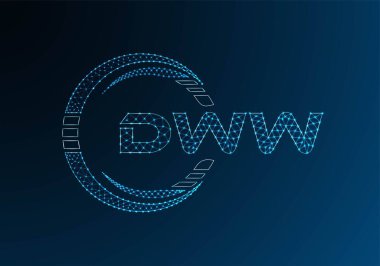 DWW düşük poli harfli logo vektör tasarımı. DWW düşük poli logo tasarımı. 