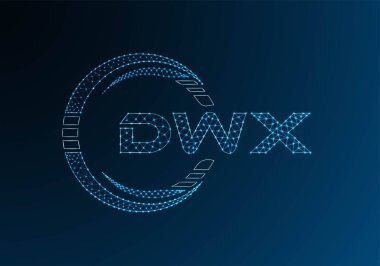 DWX düşük poli harfli logo vektör tasarımı. DWX düşük poli logo tasarımı. 