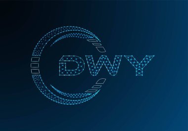 DWY düşük poli harfli logo vektör tasarımı. DWY düşük poli logo tasarımı. 