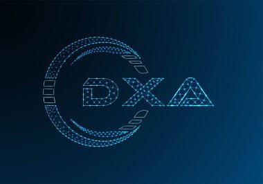 DXA düşük poli harfli logo vektör tasarımı. DXA düşük poli logo tasarımı. 