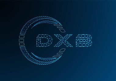 DXB düşük poli harfli logo vektör tasarımı. DXB düşük poli logo tasarımı. 