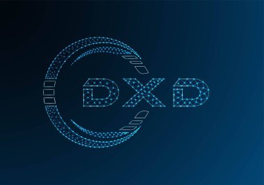 DXD düşük poli harfli logo vektör tasarımı. DXD düşük poli logo tasarımı. 