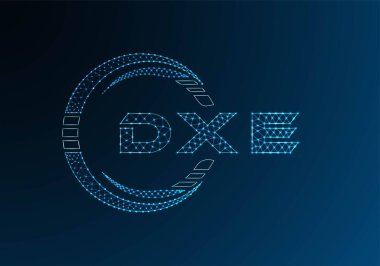 DXE düşük poli harfli logo vektör tasarımı. DXE düşük poli logo tasarımı. 