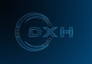 DXH düşük poli harfli logo vektör tasarımı. DXH düşük poli logo tasarımı. 
