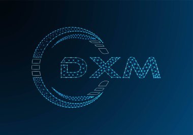 DXM düşük poli harfli logo vektör tasarımı. DXM düşük poli logo tasarımı. 