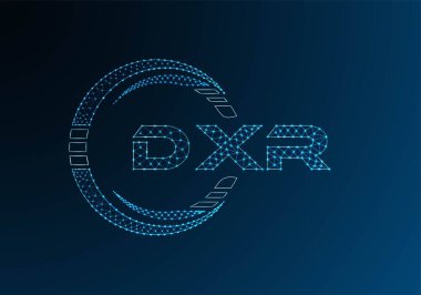 DXR düşük poli harfli logo vektör tasarımı. DXR düşük poli logo tasarımı. 