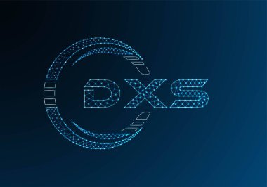 DXS düşük poli harfli logo vektör tasarımı. DXS düşük poli logo tasarımı. 
