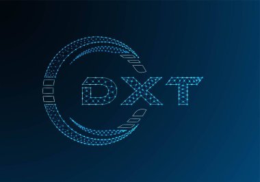 DXT düşük poli harfli logo vektör tasarımı. DXT düşük poli logo tasarımı. 