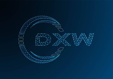 DXW düşük poli harfli logo vektör tasarımı. DXW düşük poli logo tasarımı. 