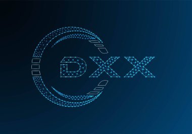 DXX düşük poli harfli logo vektör tasarımı. DXX düşük poli logo tasarımı. 