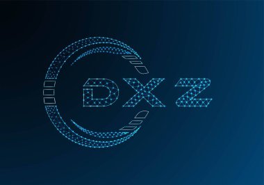 DXZ düşük poli harfli logo vektör tasarımı. DXZ düşük poli logo tasarımı. 