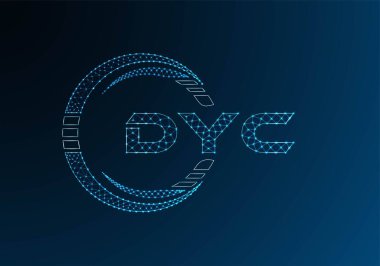 DYC düşük poli harfli logo vektör tasarımı. DYC düşük poli logo tasarımı. 