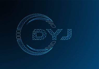 D.YJ düşük poli harfli logo vektör tasarımı. DYJ düşük poli logo tasarımı. 