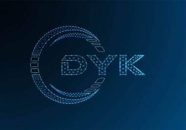 DYK düşük poli harfli logo vektör tasarımı. DYK düşük poli logo tasarımı. 