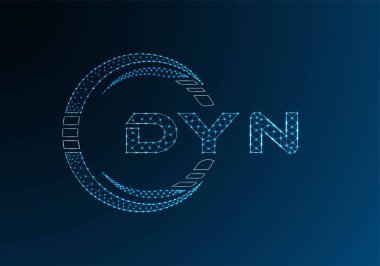 DYN düşük poli harfli logo vektör tasarımı. DYN düşük poli logo tasarımı. 