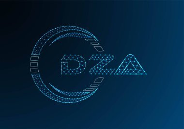 DZA düşük poli harfli logo vektör tasarımı. DZA düşük poli logo tasarımı. 