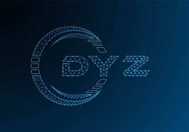 DYZ düşük poli harfli logo vektör tasarımı. DYZ düşük poli logo tasarımı. 