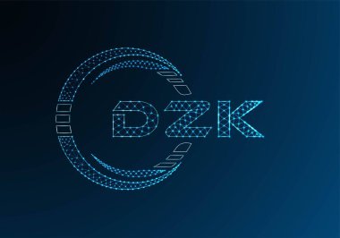 DZK düşük poli harfli logo vektör tasarımı. DZK düşük poli logo tasarımı. 