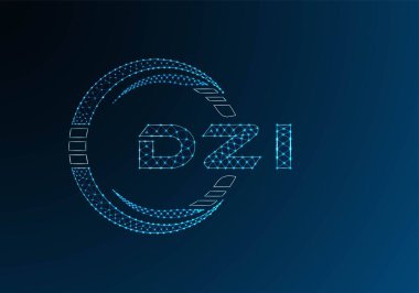 DZI düşük poli harfli logo vektör tasarımı. DZI düşük poli logo tasarımı. 