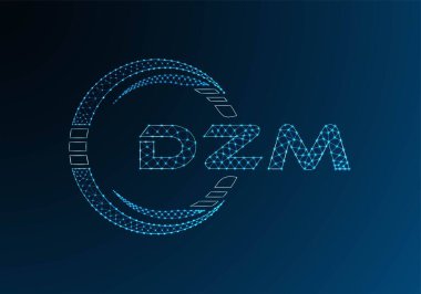 DZM düşük poli harfli logo vektör tasarımı. DZM düşük poli logo tasarımı. 