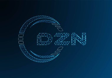 DZN düşük poli harfli logo vektör tasarımı. DZN düşük poli logo tasarımı. 