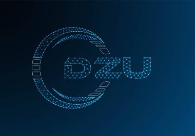 DZU düşük poli harfli logo vektör tasarımı. DZU düşük poli logo tasarımı. 