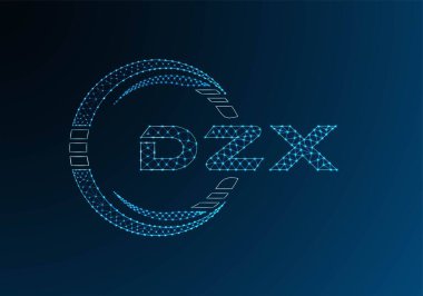 DZX düşük poli harfli logo vektör tasarımı. DZX düşük poli logo tasarımı. 