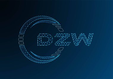 DZW düşük poli harfli logo vektör tasarımı. DZW düşük poli logo tasarımı. 