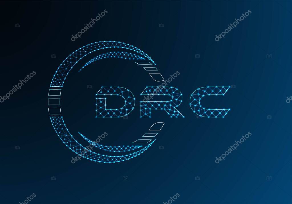 DRC low poly letter logo vector design. DRC lower poly logo design.