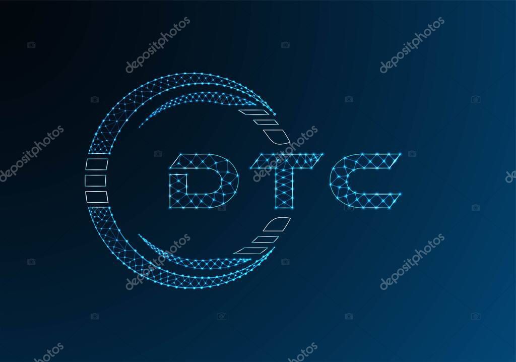 DTC low poly letter logo vector design. DTC lower poly logo design.