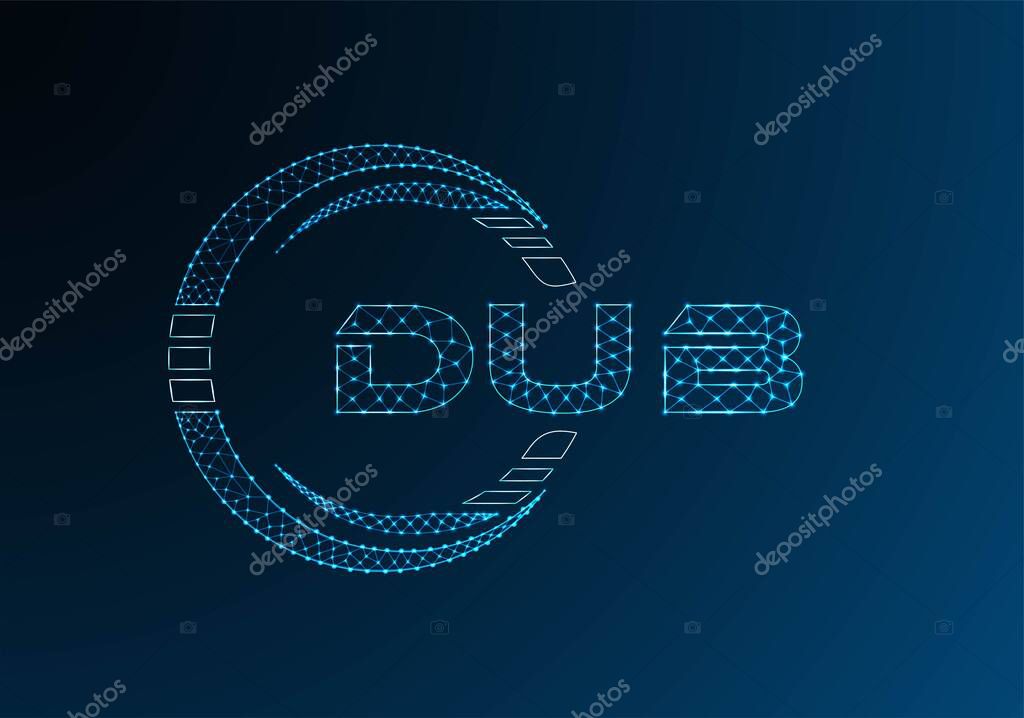 DUB low poly letter logo vector design. DUB lower poly logo design.
