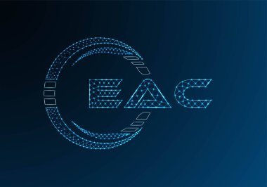 EAC düşük poli harfli logo vektör tasarımı. EAC düşük polyester logo tasarımı. Düşük polyester logo.