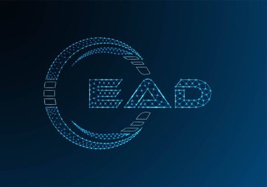 EAD düşük poli harfli logo vektör tasarımı. EAD düşük polyester logo tasarımı. Düşük polyester logo.