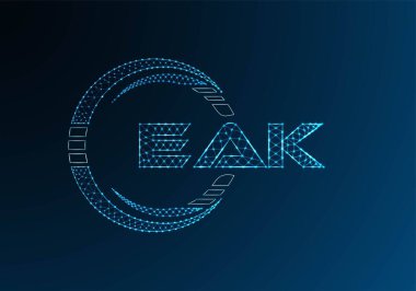 EAK düşük poli harfli logo vektör tasarımı. EAK alt poli logo tasarımı. Düşük polyester logo.